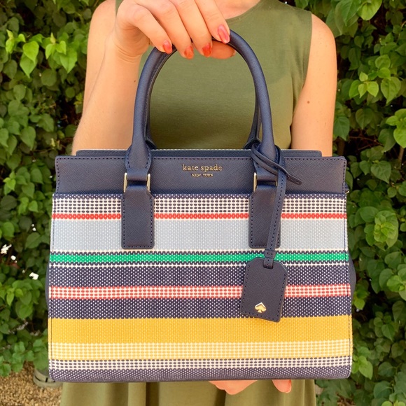 kate spade Handbags - Kate Spade Cameron Stripe Medium Satchel Crossbody